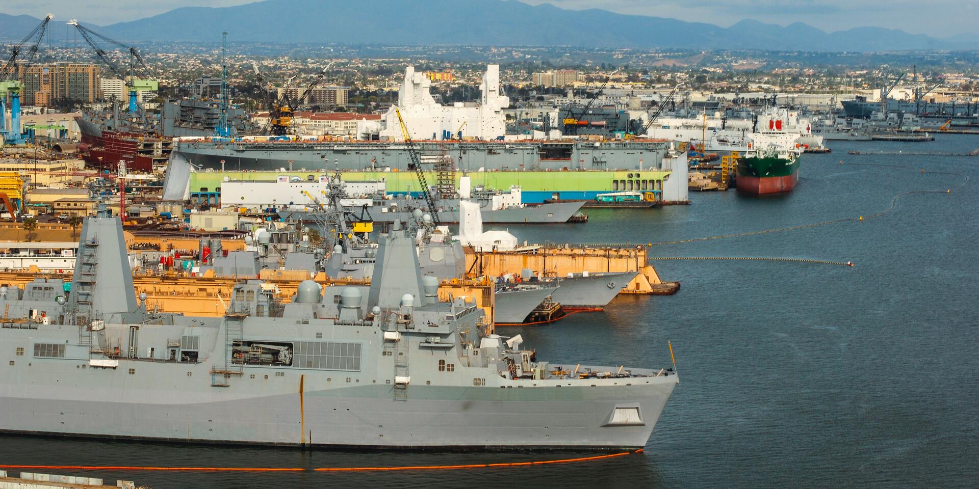 Large ship in harbour