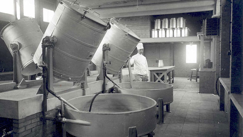 Historical image of Central kitchens in the Netherlands