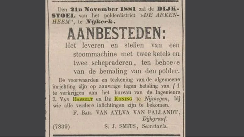 Historical image of announcement