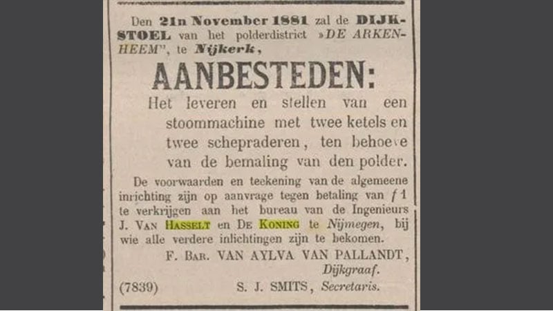 Historical image of announcement