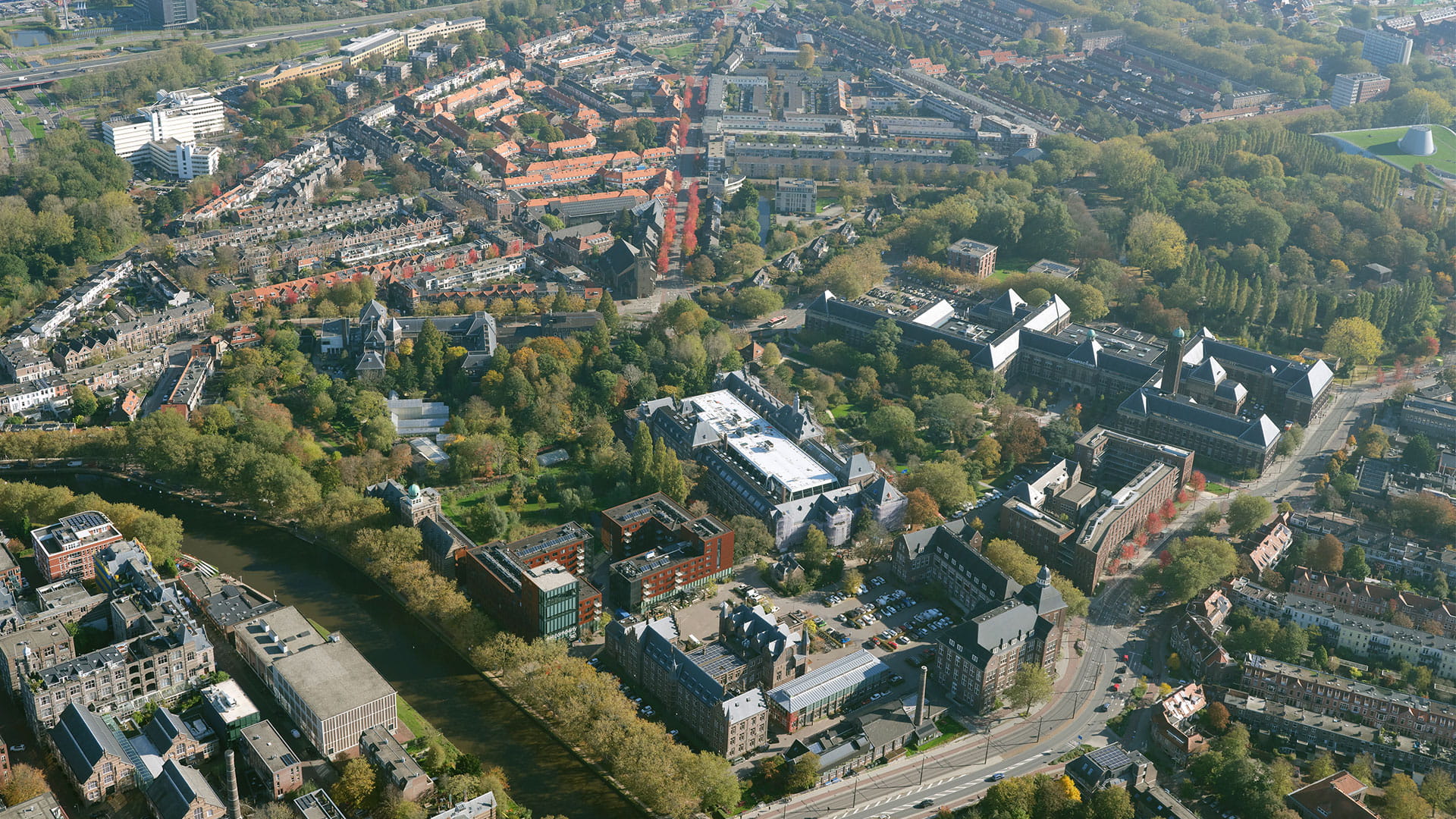 Aerial view on Delft