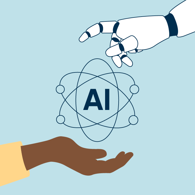 Graphic visualising our approach to AI