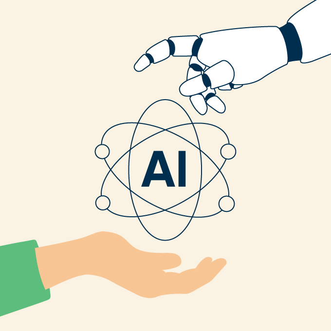 Visual illustrating working with AI