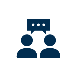 Icon two person with speech bubble