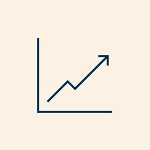 Line chart symbol showing growth or progress