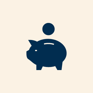 Saving icon with piggy bank