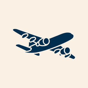 Aviation icon with airplane symbol