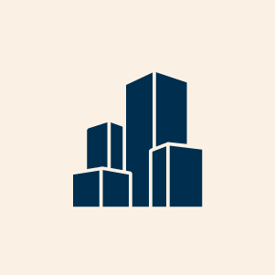 Simple line art of urban buildings