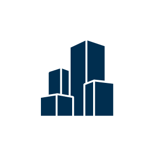 Simple line art of urban buildings