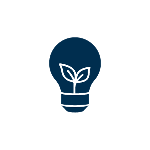 Sustainable energy symbol with plant inside light bulb