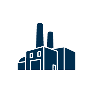 Factory icon representing manufacturing or industry