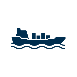 Maritime icon with cargo ship on waves