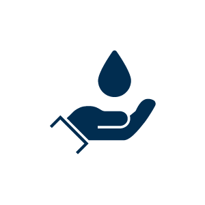 Hand water drop icon