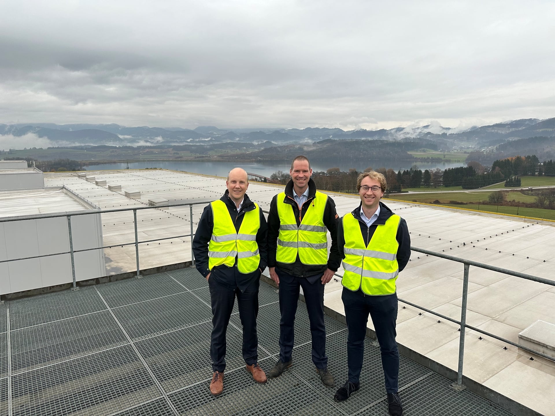 Three people standing