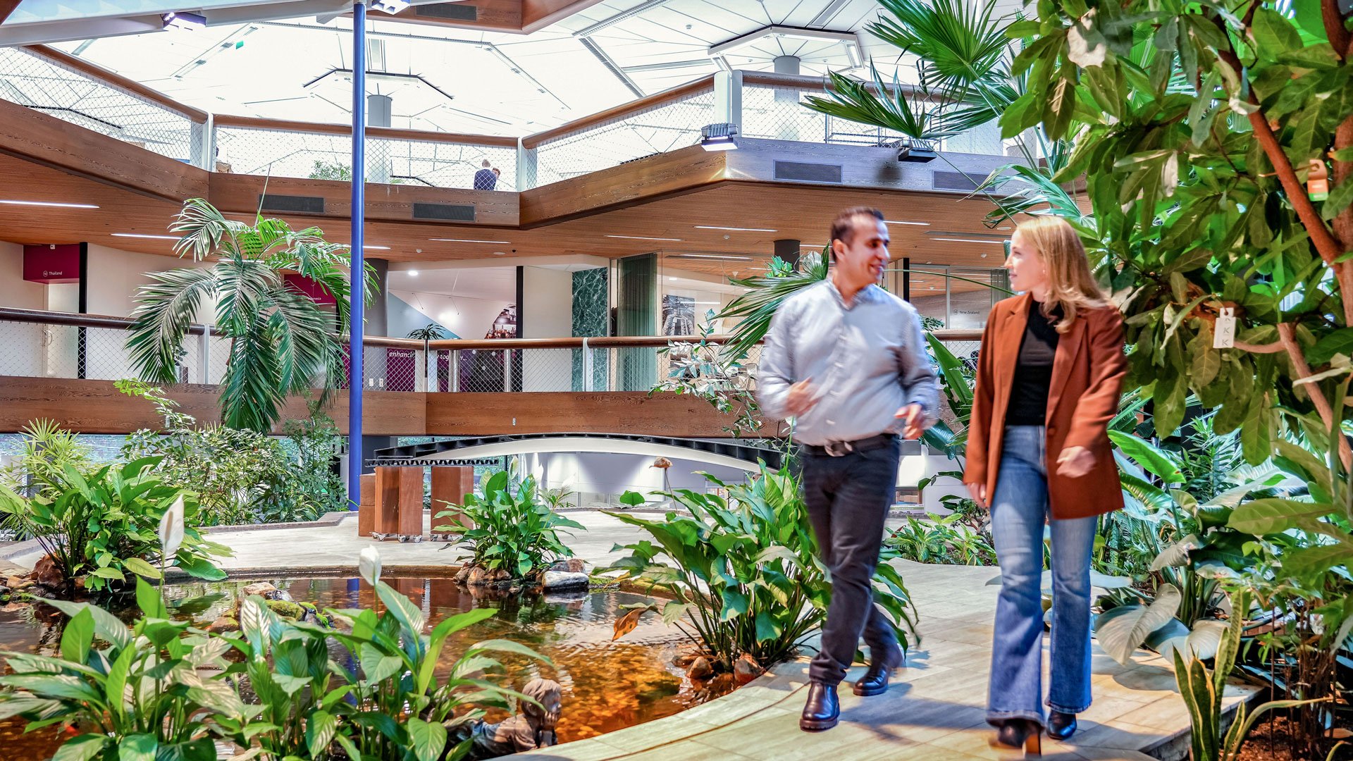 Colleagues walking together