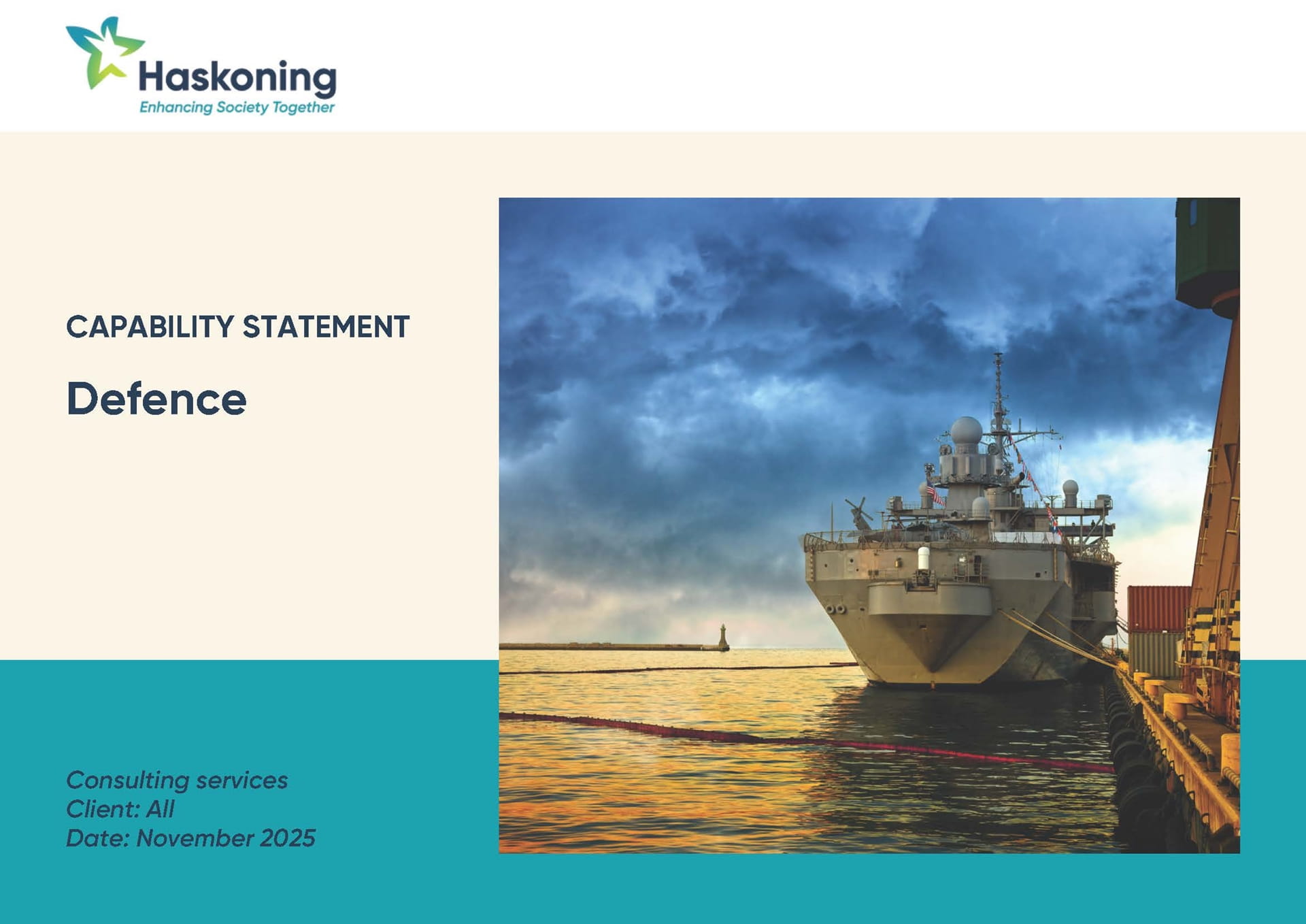 capability statement cover of defence market in Australia