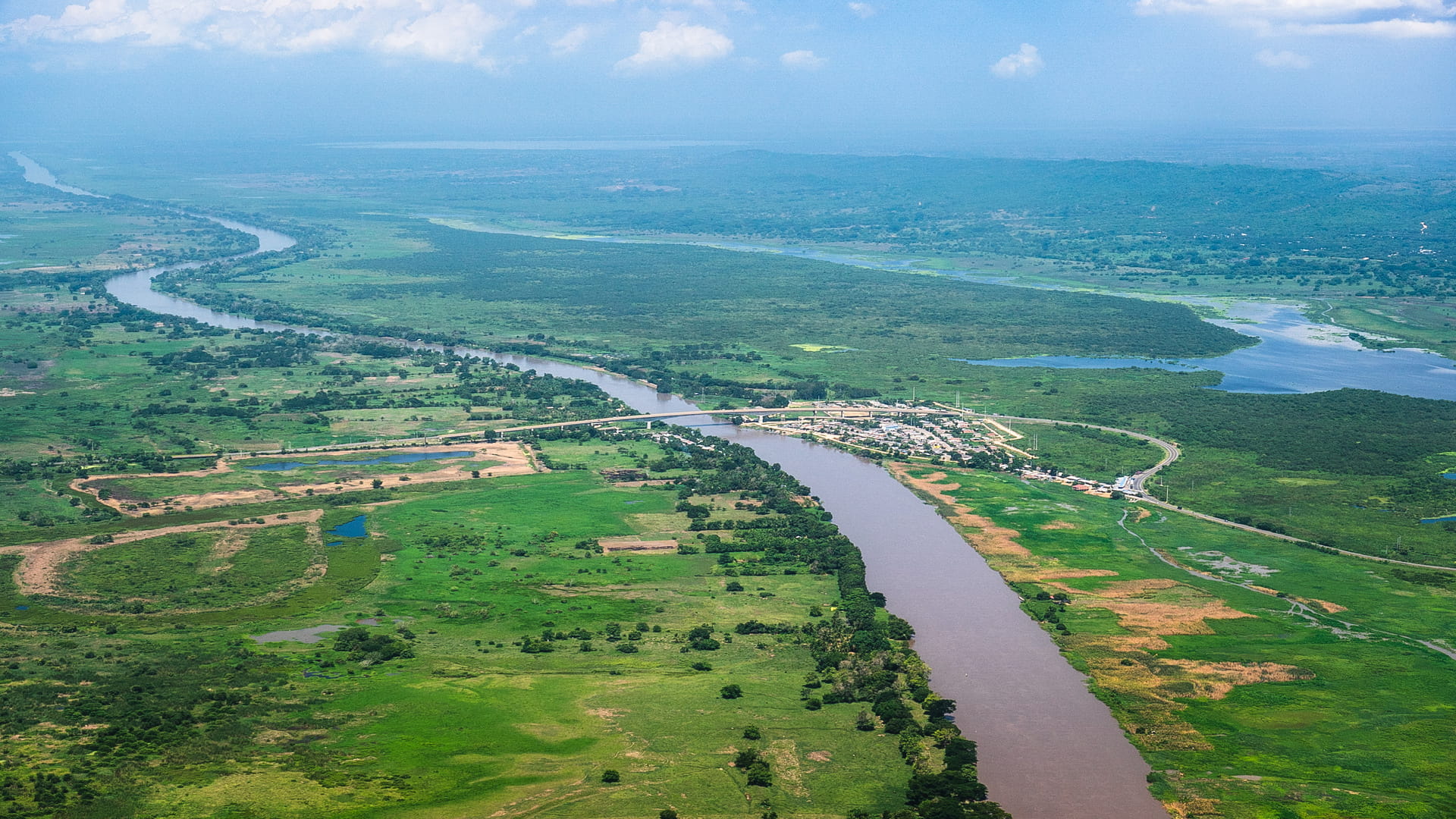 Aerial image of Canal del Dique in Colombia
