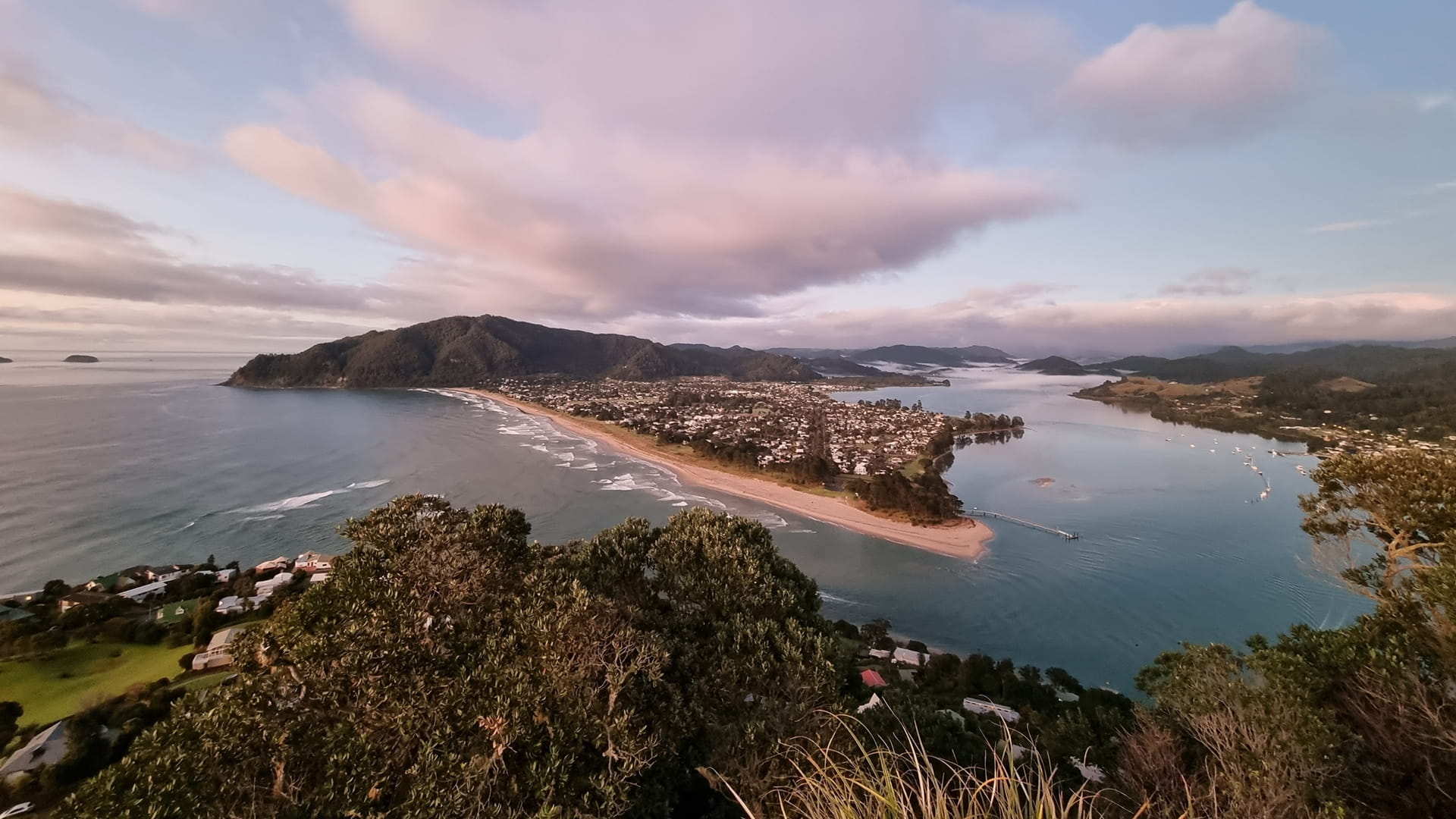 Sunrise view from Mount Paku, Tairua, New Zealand