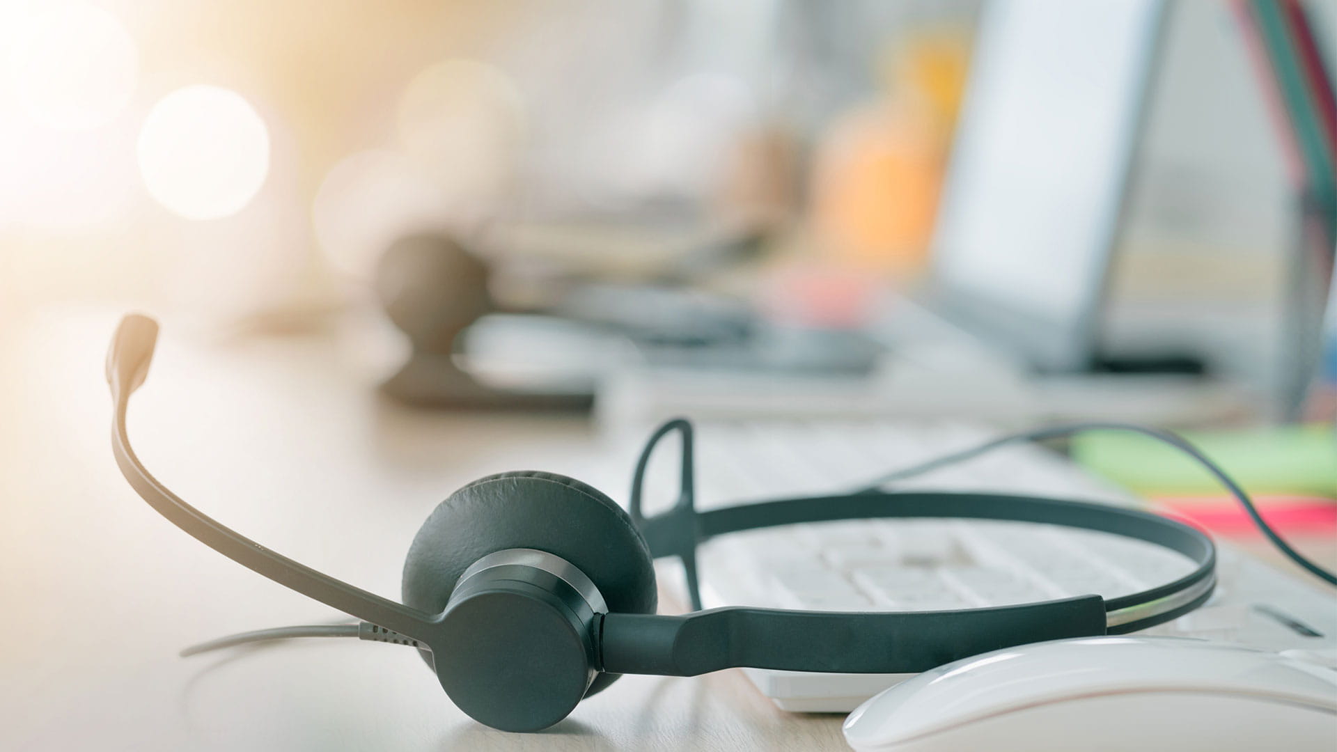 Headset on a desk