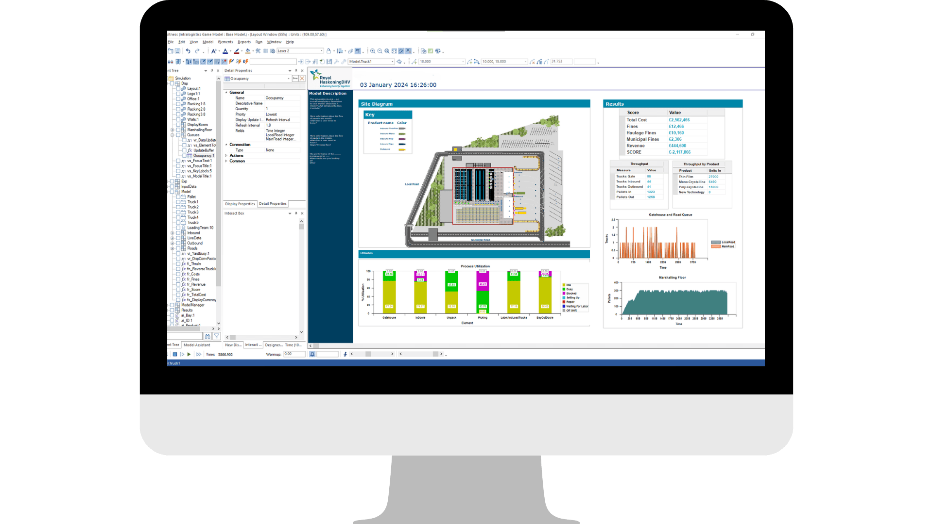 A Witness simulation software product screen