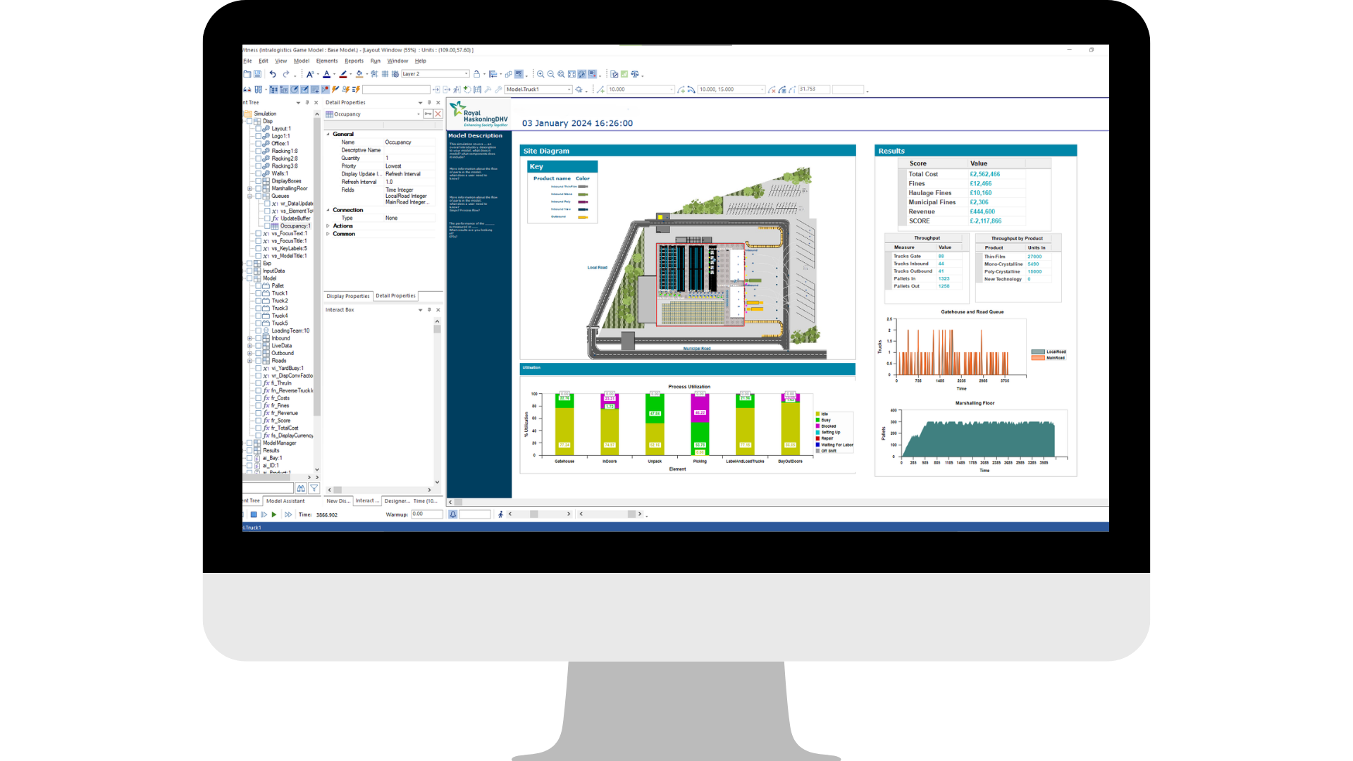A Witness simulation software product screen