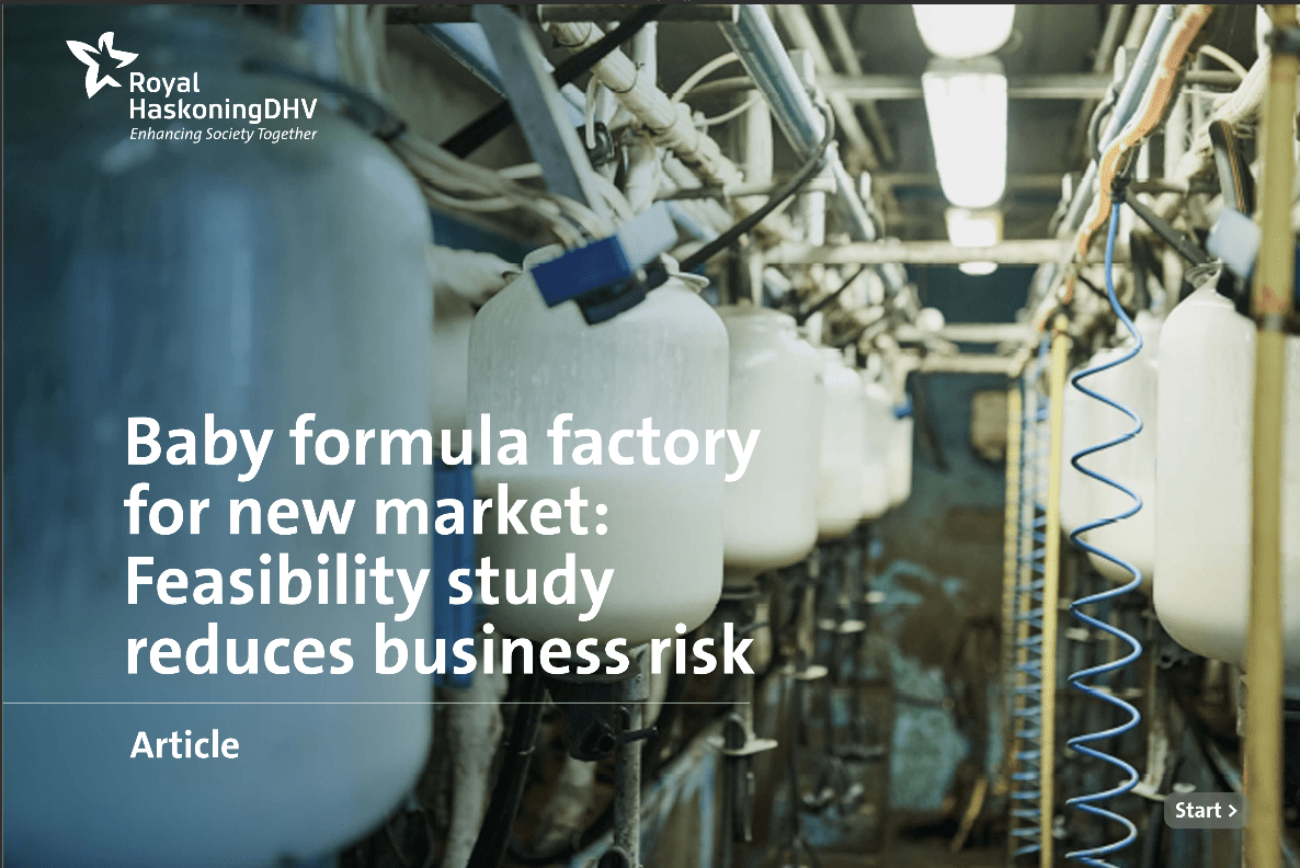 Interior view of a baby formula manufacturing facility, showcasing advanced technology in the food production engineering sector, emphasizing sustainable supply chain management and modern warehouse design