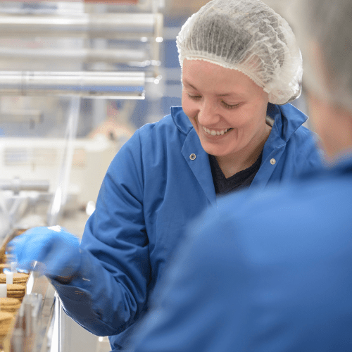 Woman in factory setting
