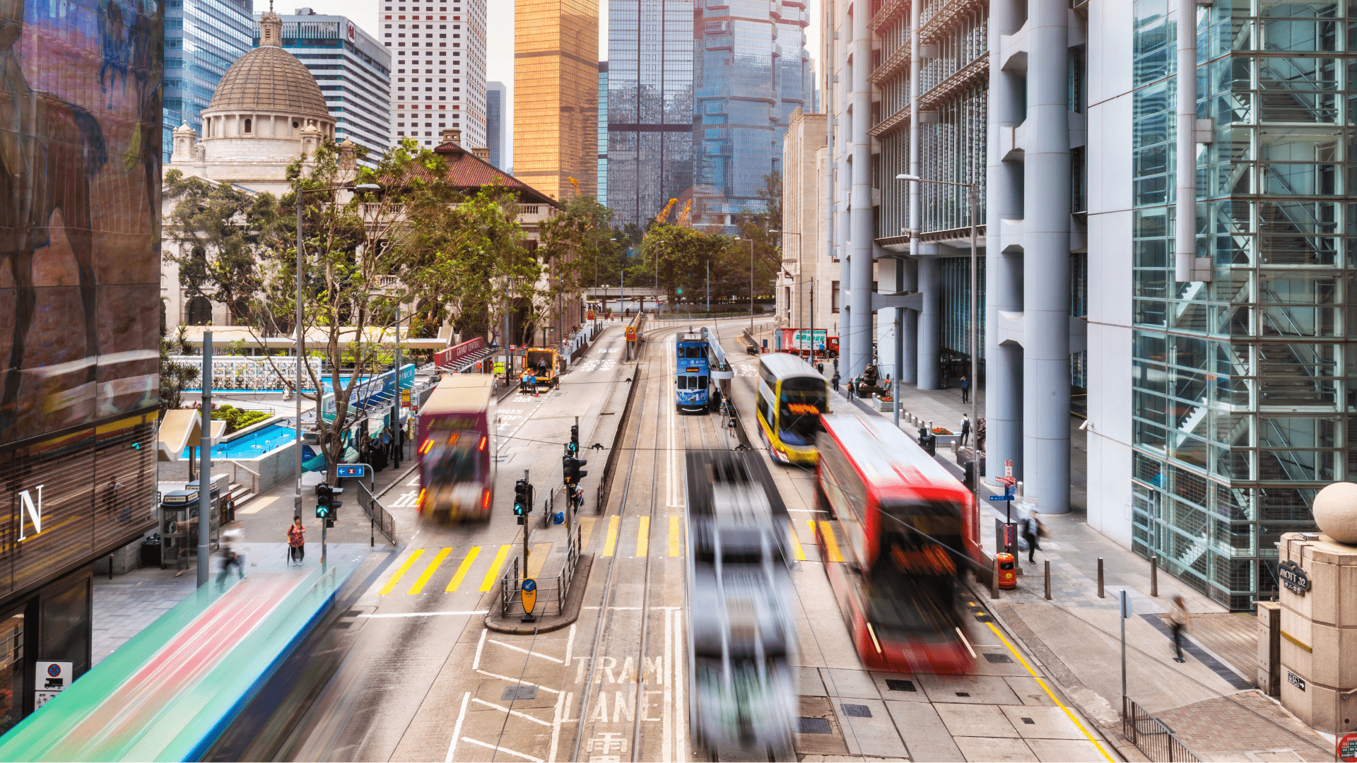 Transport vehicles traveling on the road