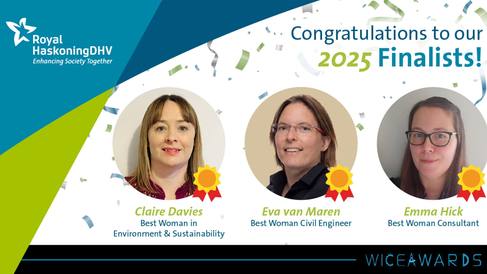 Three nominees for WICE Awards