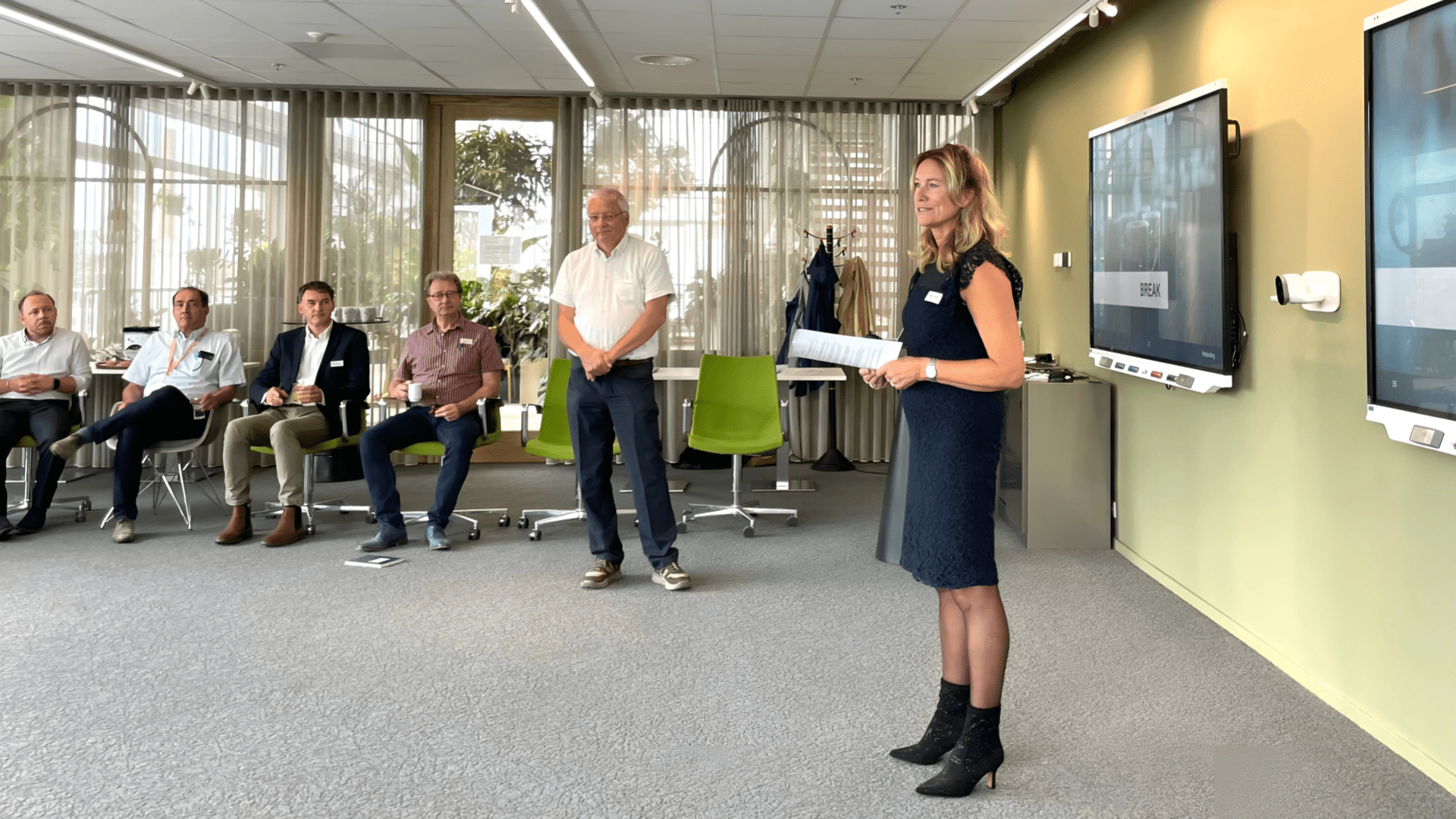 Haskoning colleague, Marijke Jurgens, Marketing Lead Industry introducing a key topic at the Future Energy seminar in Eindhoven.