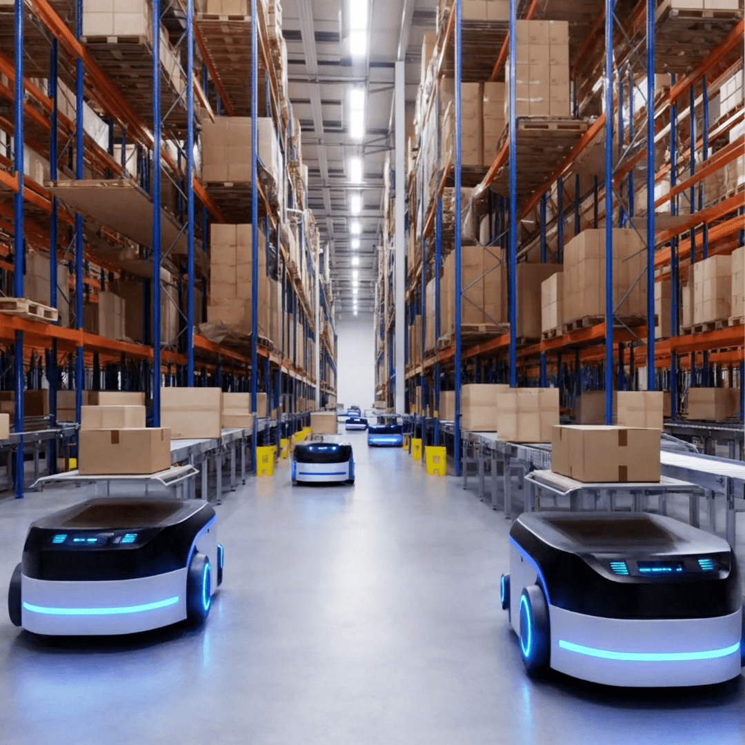Robots in warehouse for supply chain