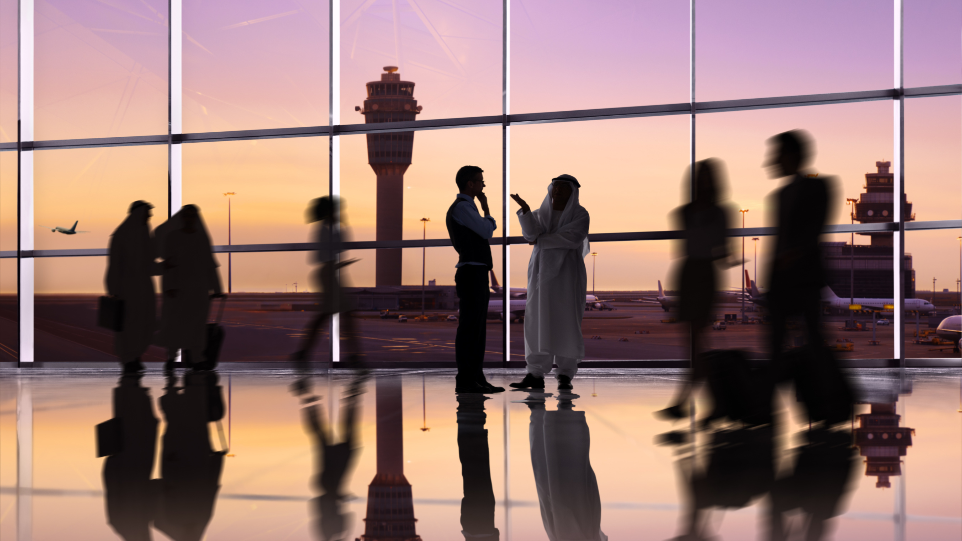 People are at the airport