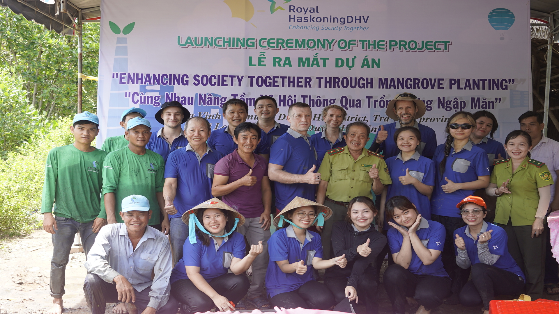 Mangrove planting team in Mekong Delta Vietnam