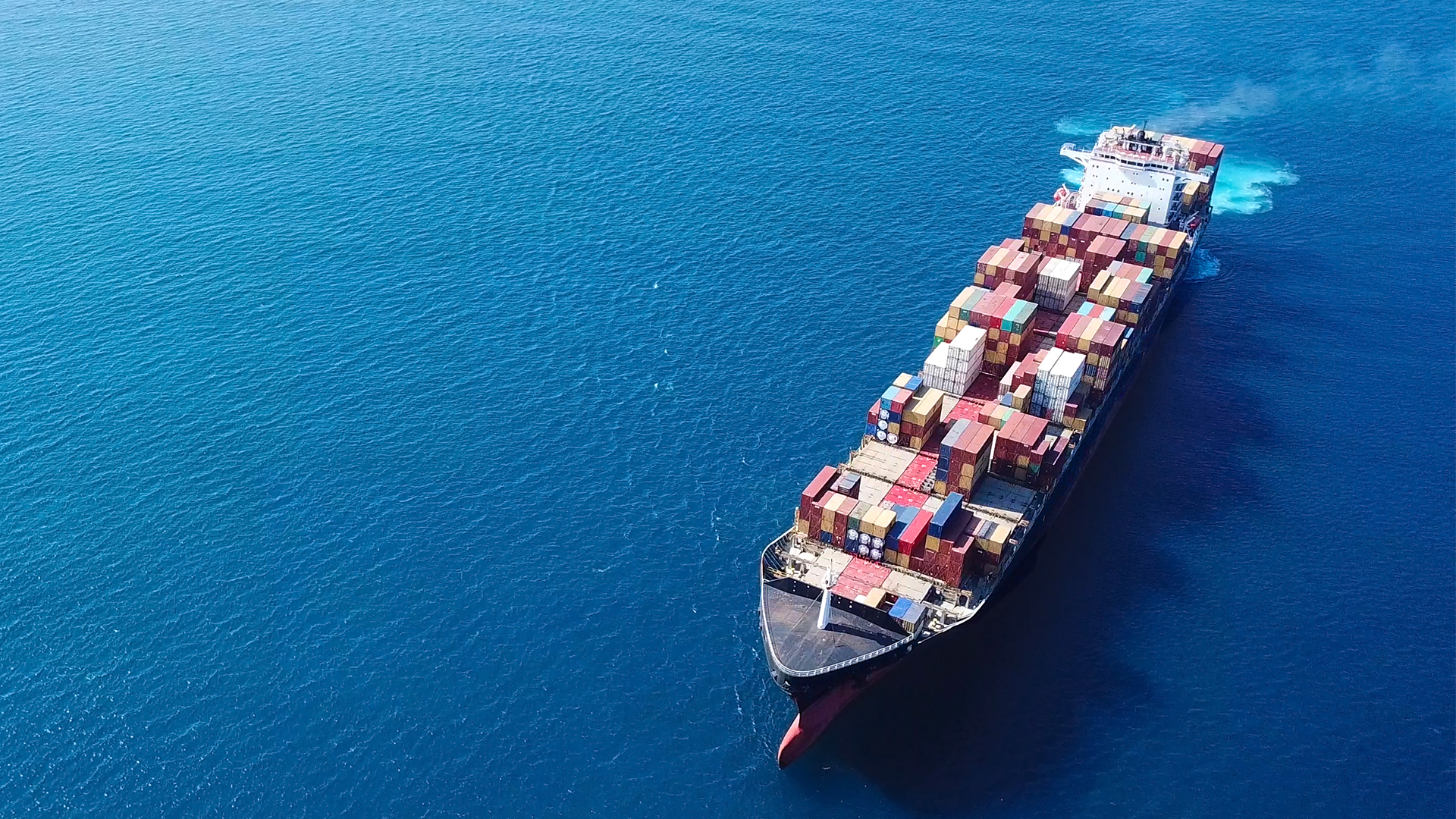 Maritime transport emissions; cargo ship at sea