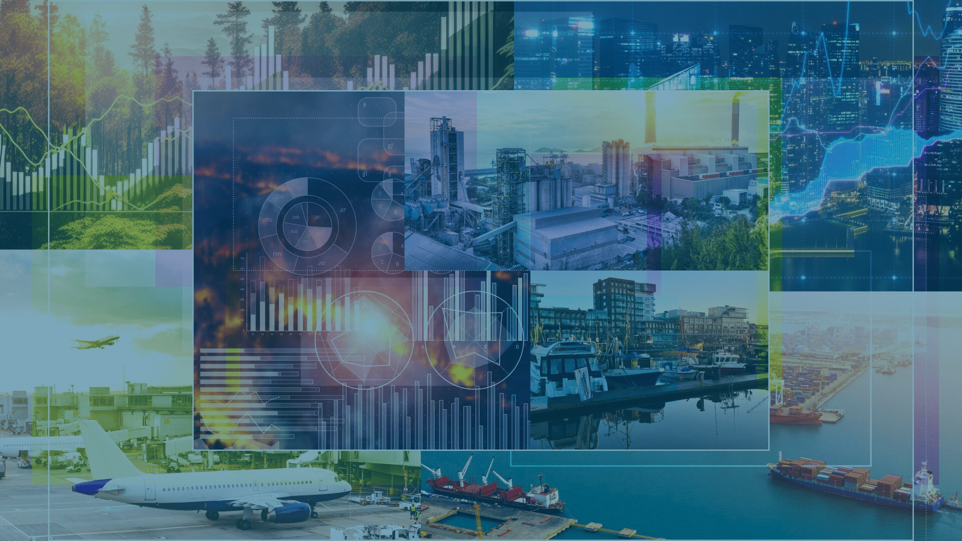 A collage featuring diverse buildings and structures, showcasing architectural variety and urban landscapes.