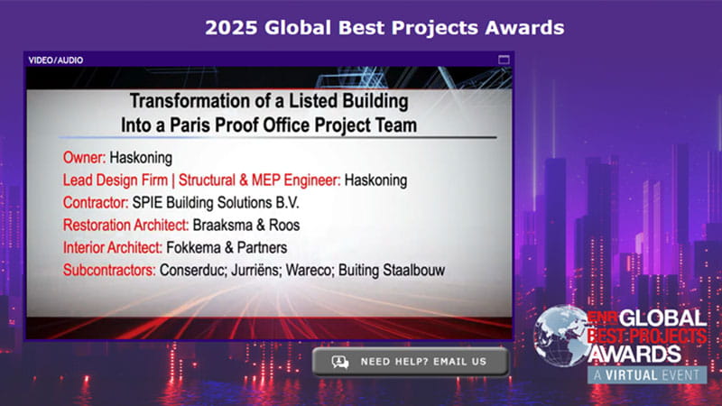 Slide of virtual event ENR Global Best Projects Awards