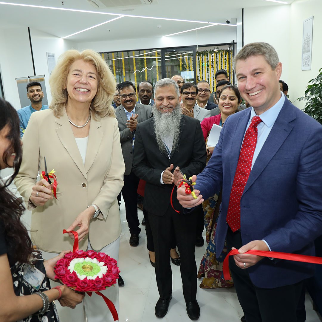 Cutting the ribbon in office Haskoning in Noida