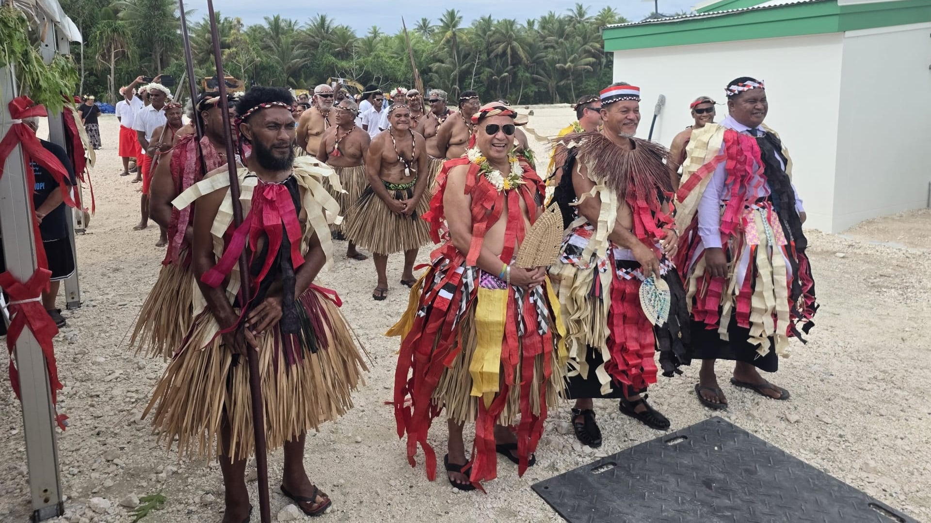 Tuvalu islanders celebrate the opening of Niutao harbour.