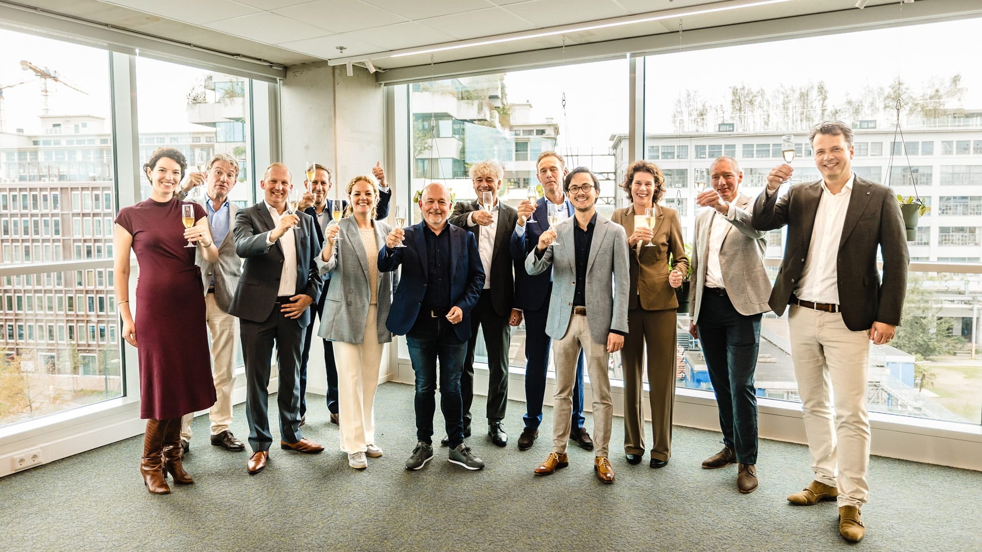 Haskoning strengthens offering built environment with acquisition Nelissen Ingenieursbureau. In the image from left to right: Willemijn Pols, Erik Oostwegel, Joppe Leenaars, Janko Arts, Sabine Bink, Frank Rutjens, André van Schoonhoven, Branco Schot, Arjan van der Pal, Marjon Swinkels, Jeroen Rietkerk, Ivo Spierts.