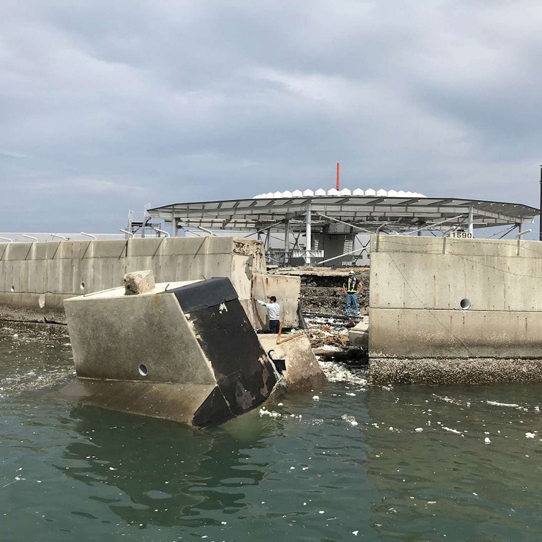 Damage at Kansai Airport, Japan