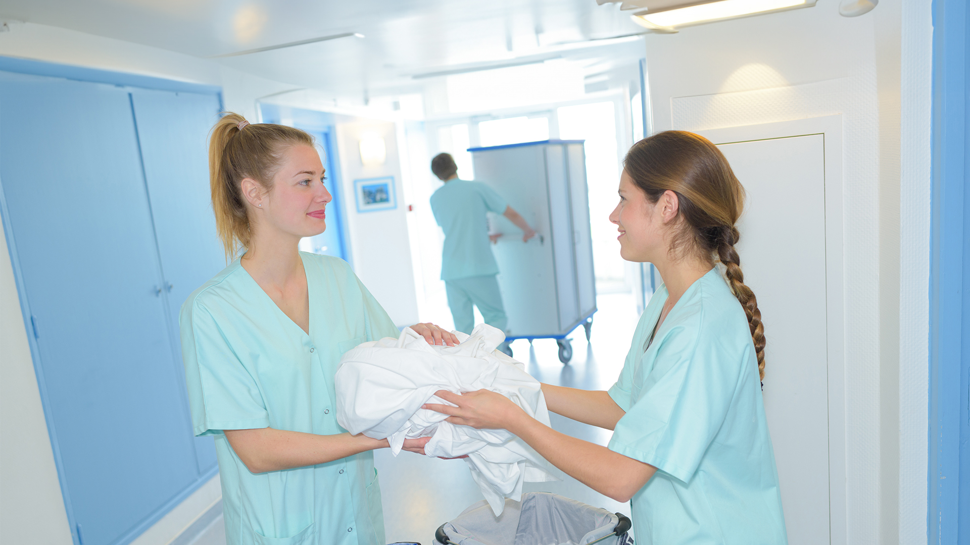 People at work in hospital