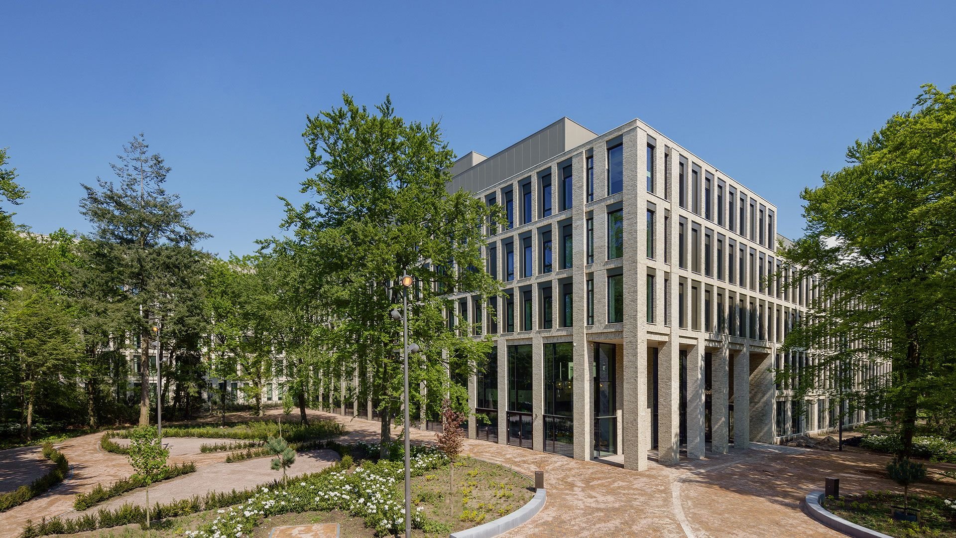 A building with greenery around it