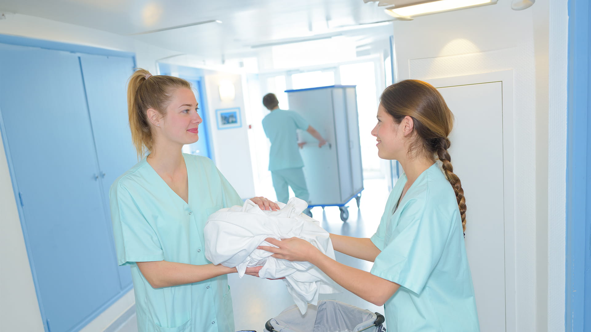 People at work in hospital