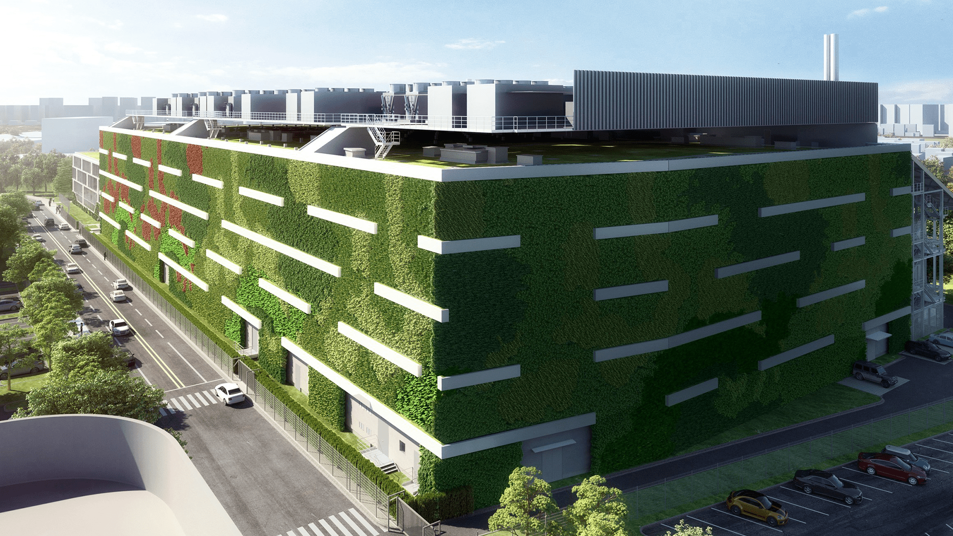 Frankfurt data centre with sustainable green façade design