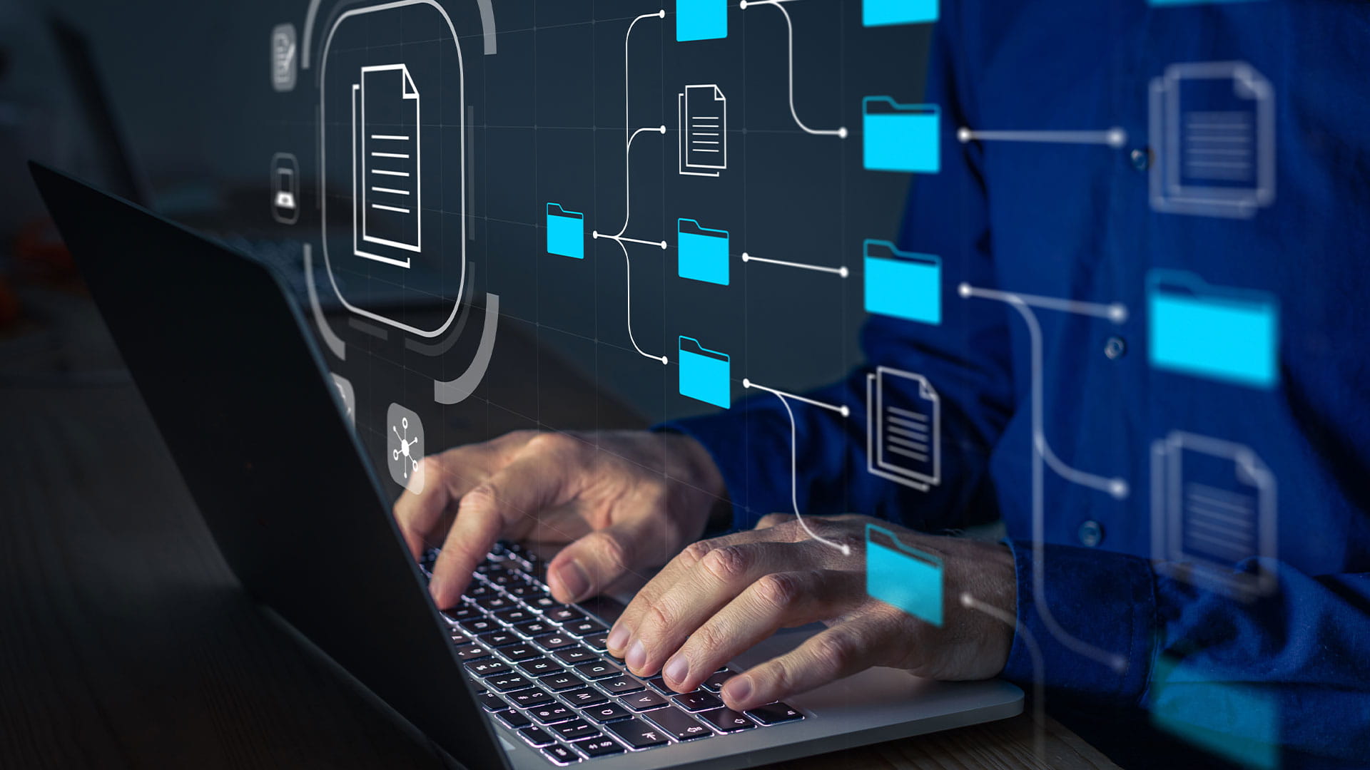 Person writing on laptop