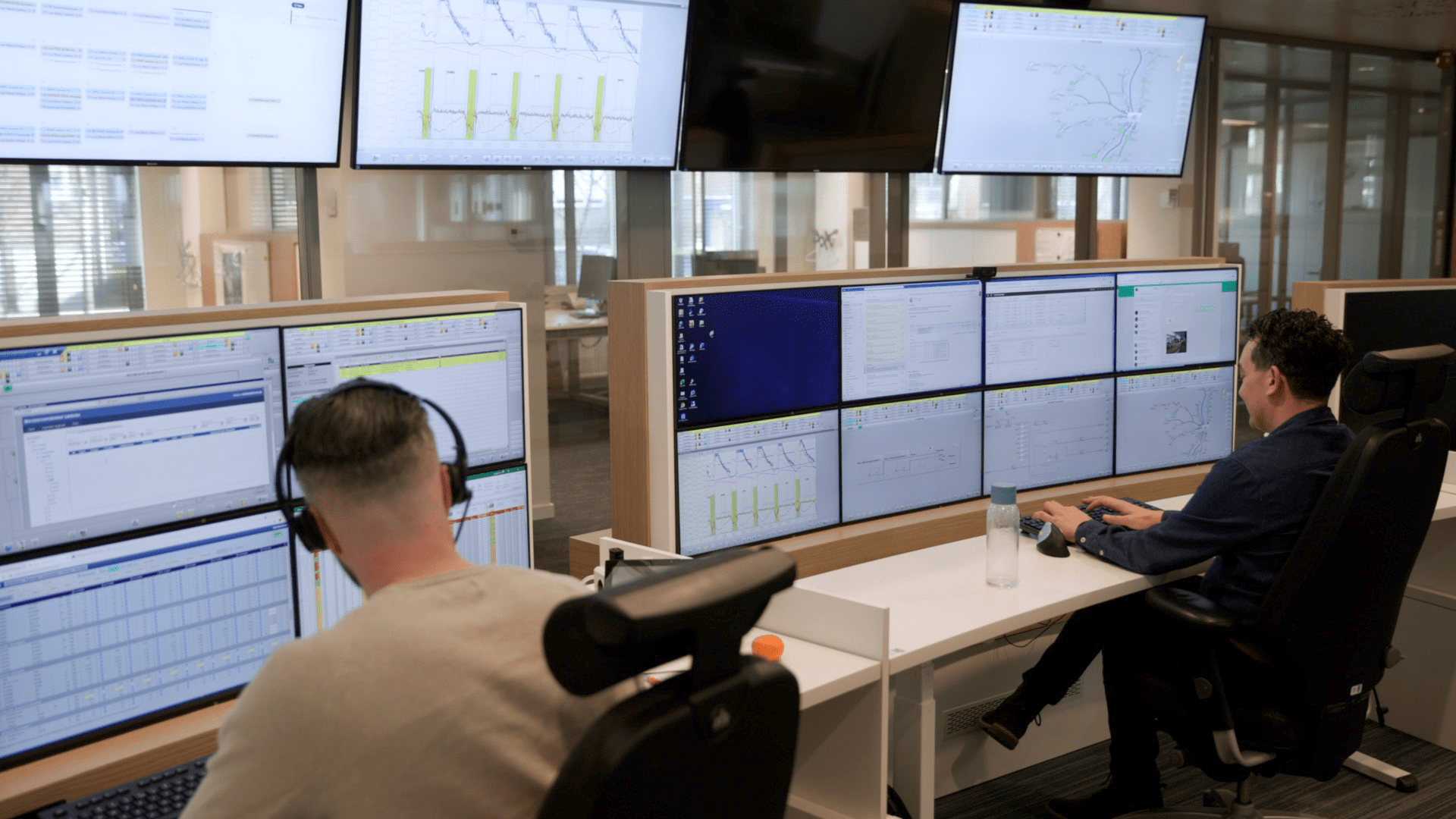 Control room at Waterbedrijf Limburg