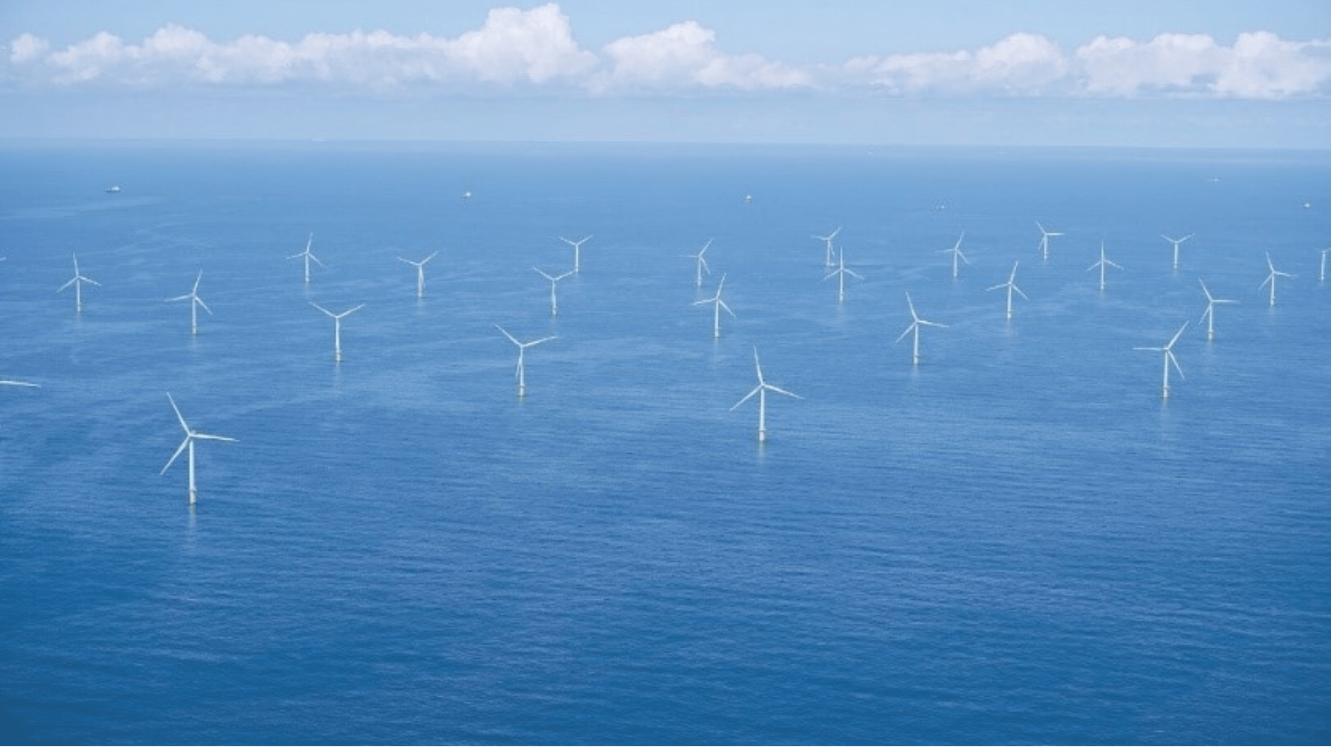 arial shot Offshore wind farm