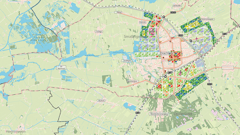 Map of Northern Netherlands Lely Line