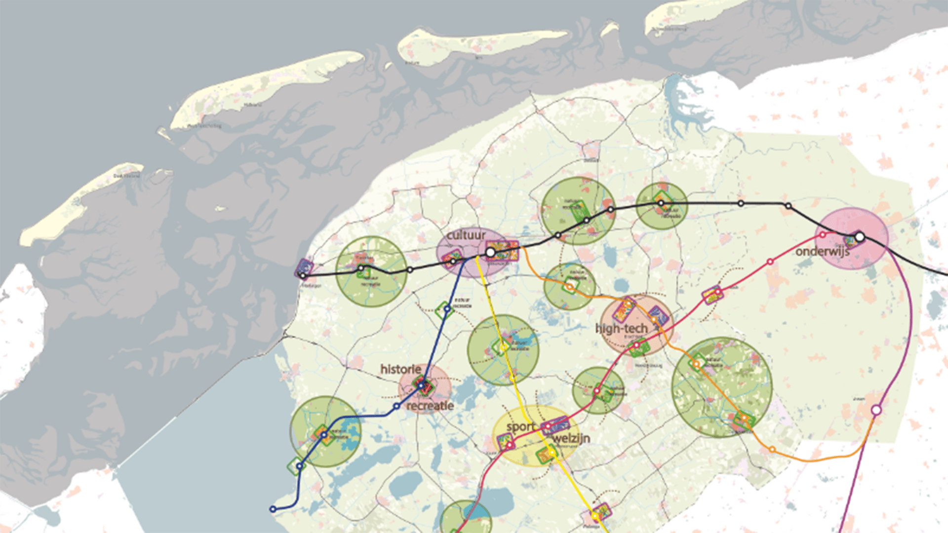 Map of Northern Netherlands Lely Line