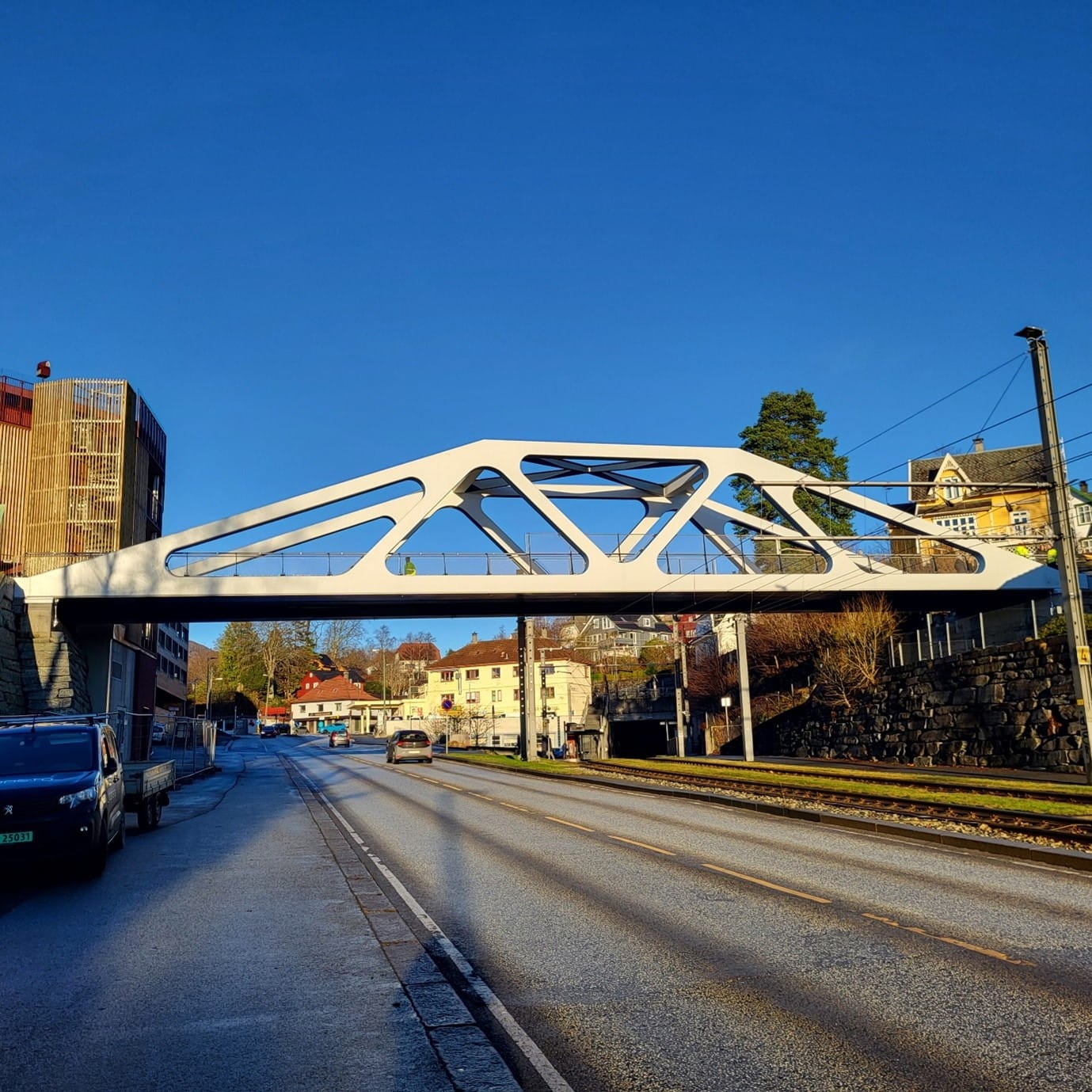Bridge finished with handrails and open for use